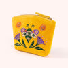 Velvet Embroidered Zip Pouch - Brilliant Bumblebee - Freshie & Zero Studio Shop
