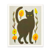 Black Cat Riso Print (10x12) (10990) - Freshie & Zero Studio Shop