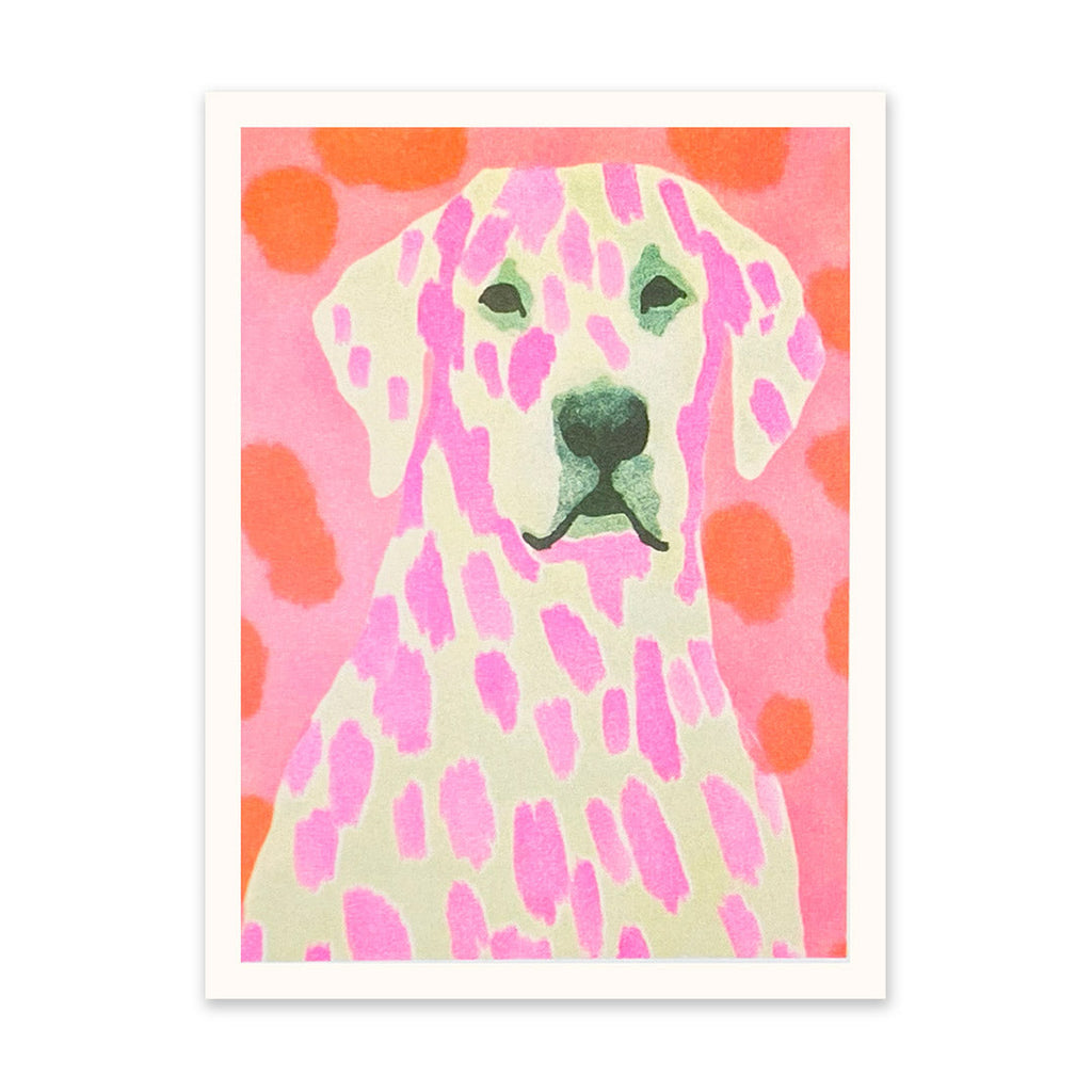 Neon Dalmatian Riso Print (6x8) (10924) - Freshie & Zero Studio Shop