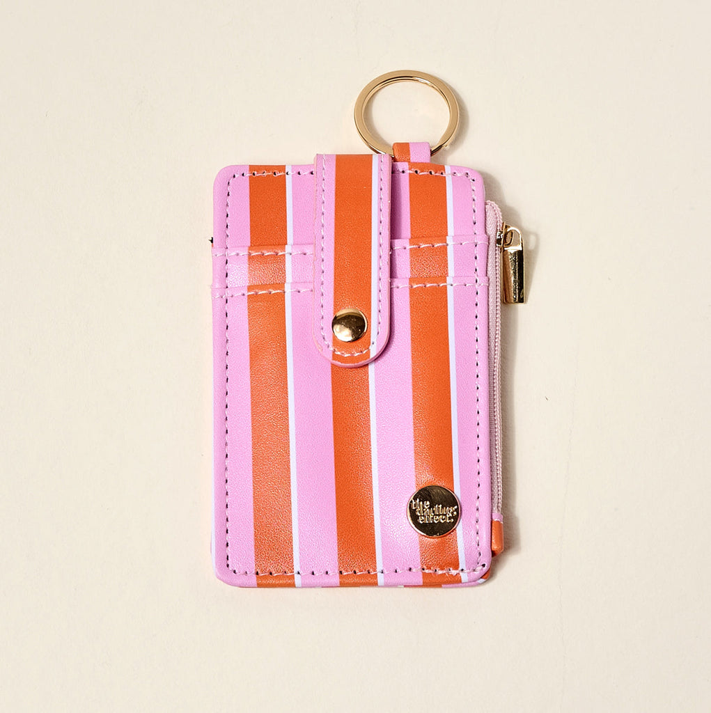 Keychain Wallet - Sicily Pink Stripes - Freshie & Zero Studio Shop