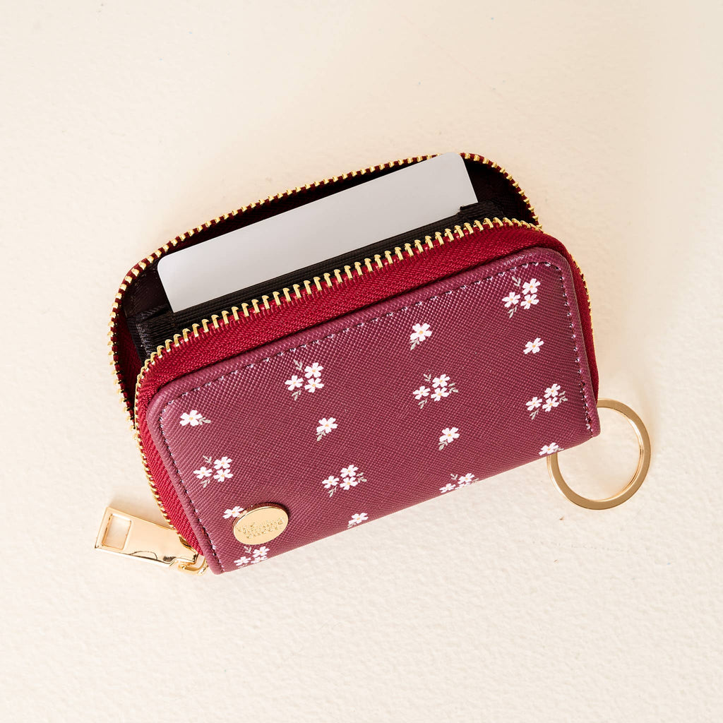 Zip Around Wallet - Pretty Posies Plum - Freshie & Zero Studio Shop