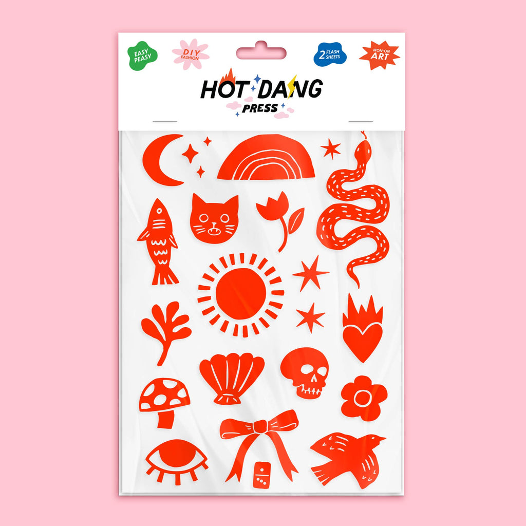Poppy Linocut Sheet Set Iron-On Art - Freshie & Zero Studio Shop