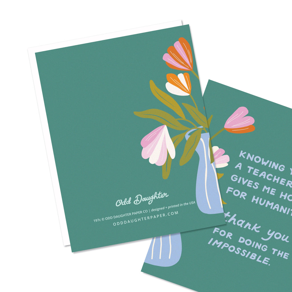 Hope for Humanity - Teacher Appreciation Card - Freshie & Zero Studio Shop