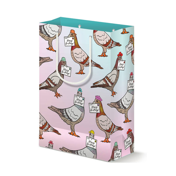 Pigeons in Hats Birthday Gift Bag - Freshie & Zero Studio Shop