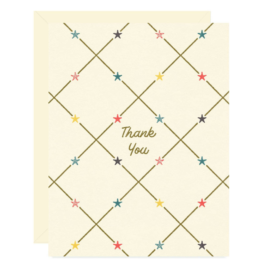 Sweet Stars Thank You Greeting Card - Freshie & Zero Studio Shop