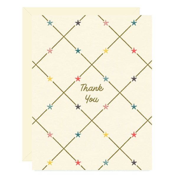 Sweet Stars Thank You Greeting Card - Freshie & Zero Studio Shop