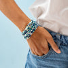 Blue Confetti Beaded Bracelet Stack of 10 - Freshie & Zero Studio Shop