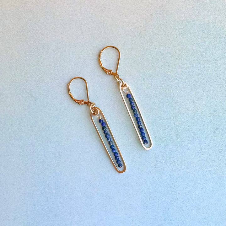 lyric earrings with blue lapis - Freshie & Zero Studio Shop