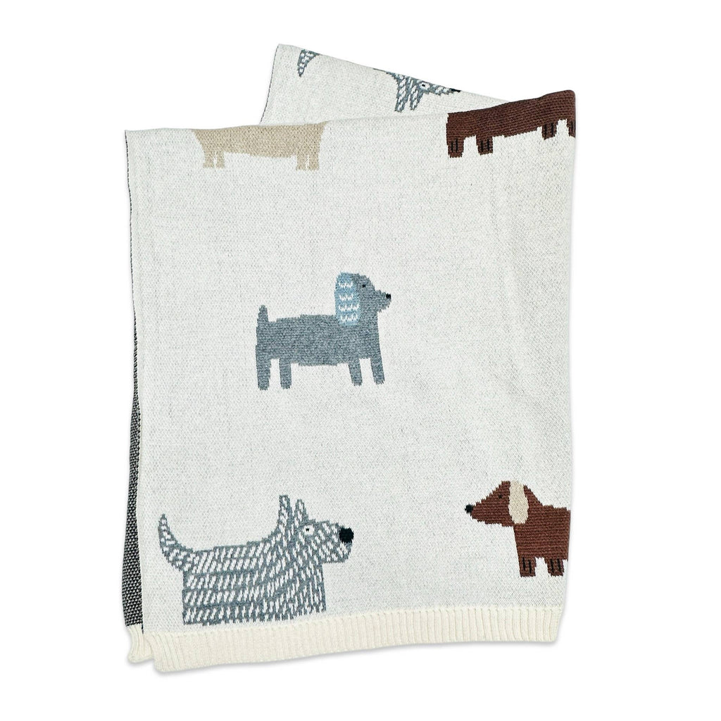 Organic Cotton Knit Baby Blanket - Puppy Pals - Freshie & Zero Studio Shop