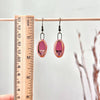 Pink Small Oval Clay Earrings with Gold Lines - Freshie & Zero Studio Shop