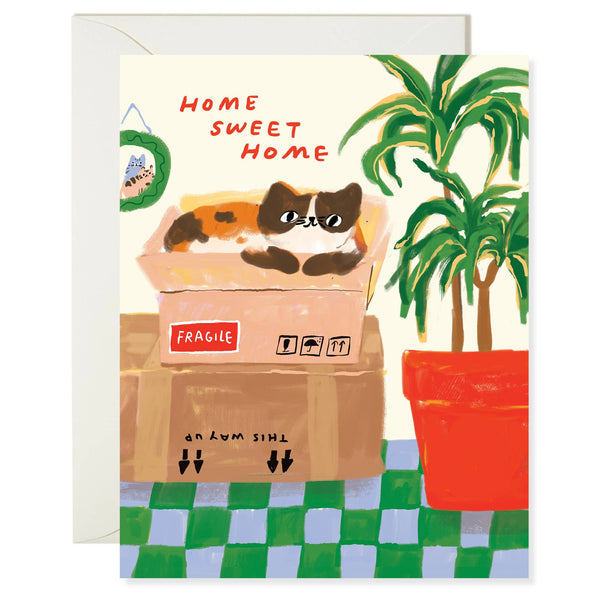 Cat New Home Housewarming Card - Freshie & Zero Studio Shop