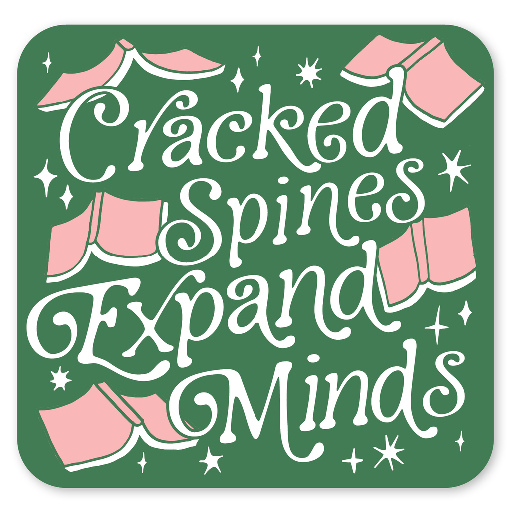 Cracked Spines Expand Minds Sticker - Freshie & Zero Studio Shop