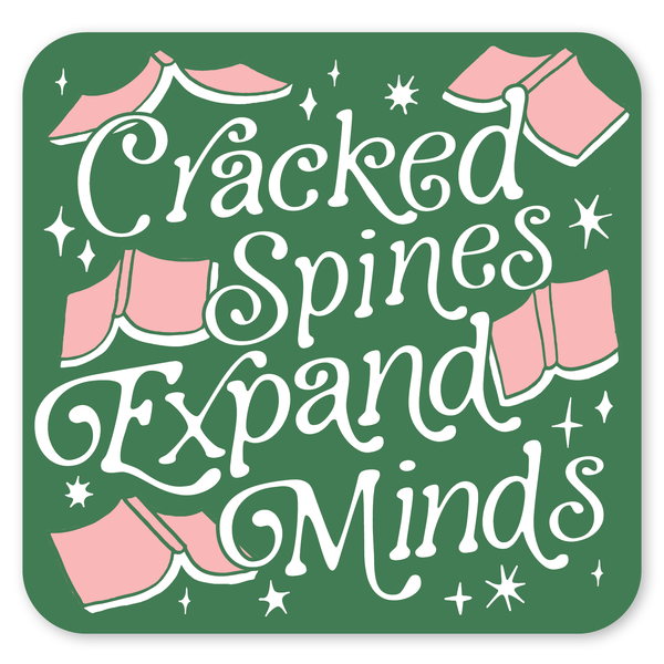 Cracked Spines Expand Minds Sticker - Freshie & Zero Studio Shop