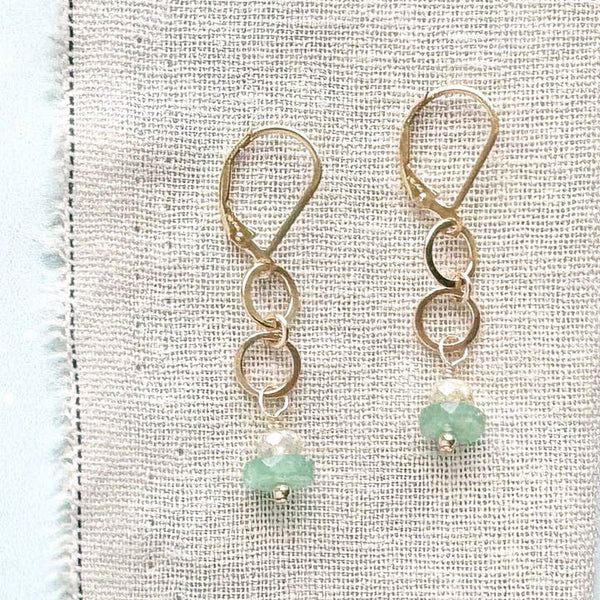 marine little gemstone earrings - Freshie & Zero Studio Shop