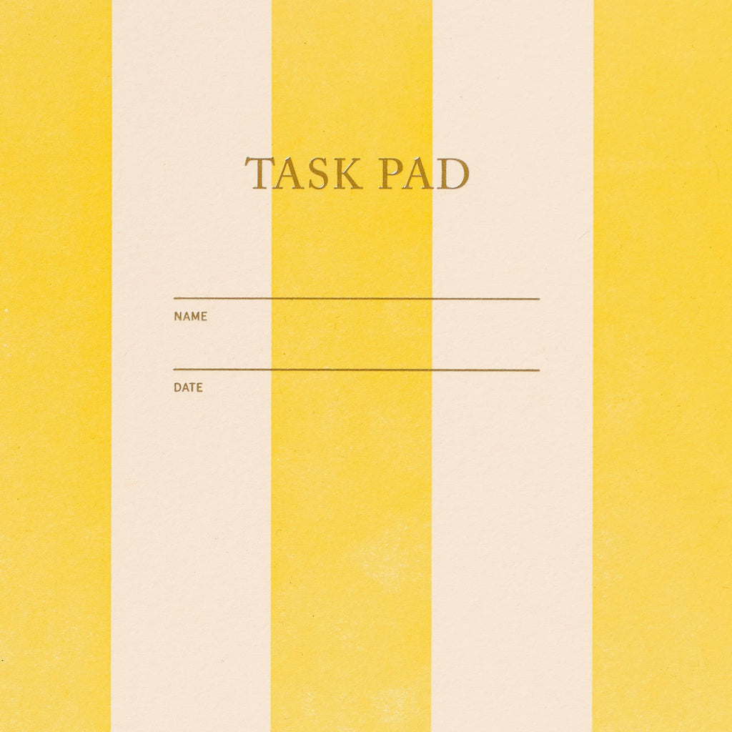 Task Pad Notebook by Shorthand Press: Yellow Stripe - Freshie & Zero Studio Shop