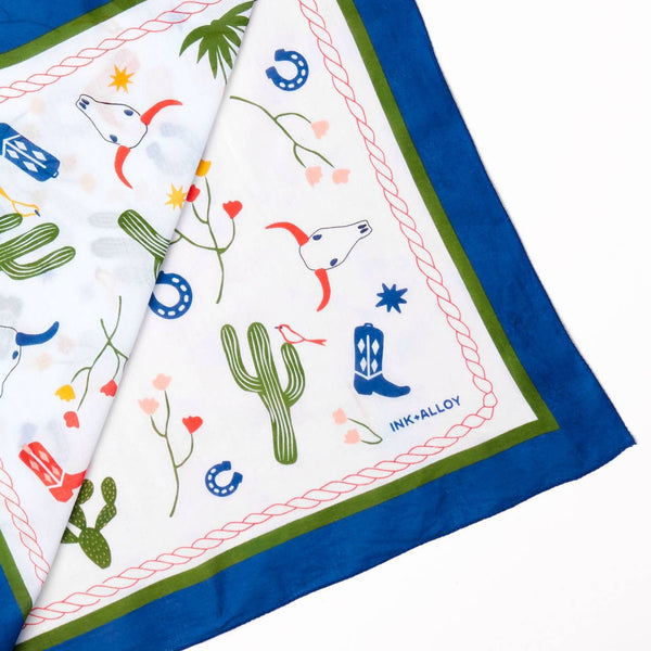 Western Print Cotton Scarf - Freshie & Zero Studio Shop