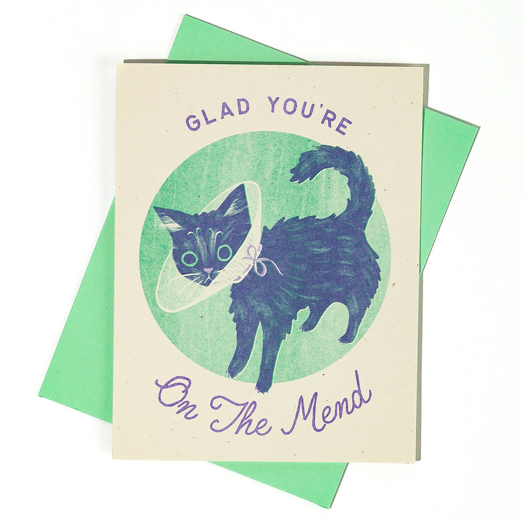On The Mend Risograph Get Well Card - Freshie & Zero Studio Shop