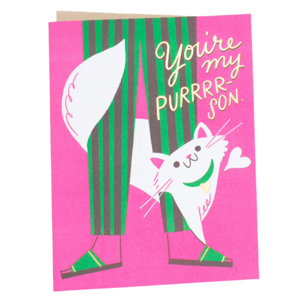 Cat Love Punny Letterpress Greeting Card - Freshie & Zero Studio Shop