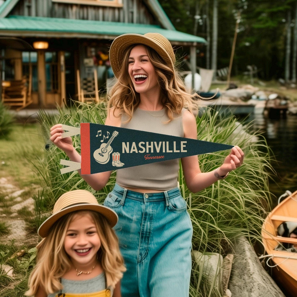 Nashville Tennessee Felt Pennant: Mini Pennant - Freshie & Zero Studio Shop