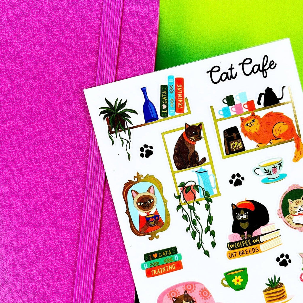 Cat Cafe Sticker Sheet by Pipstickers - Freshie & Zero Studio Shop