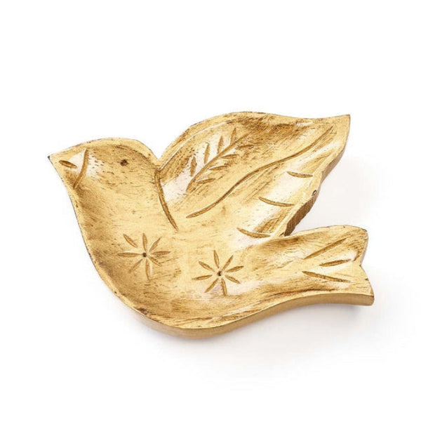 Chamak Bird Metallic Painted Wood Trinket Tray - Freshie & Zero Studio Shop