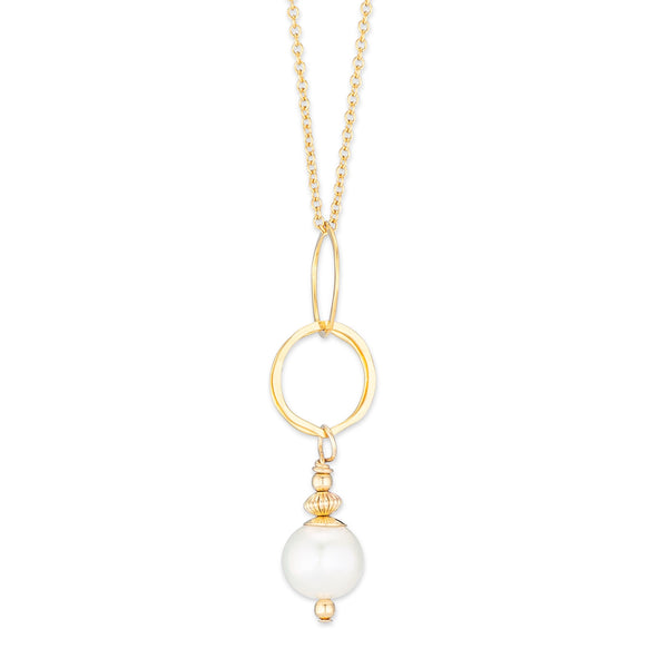 ella drop necklace with white pearl - Freshie & Zero Studio Shop