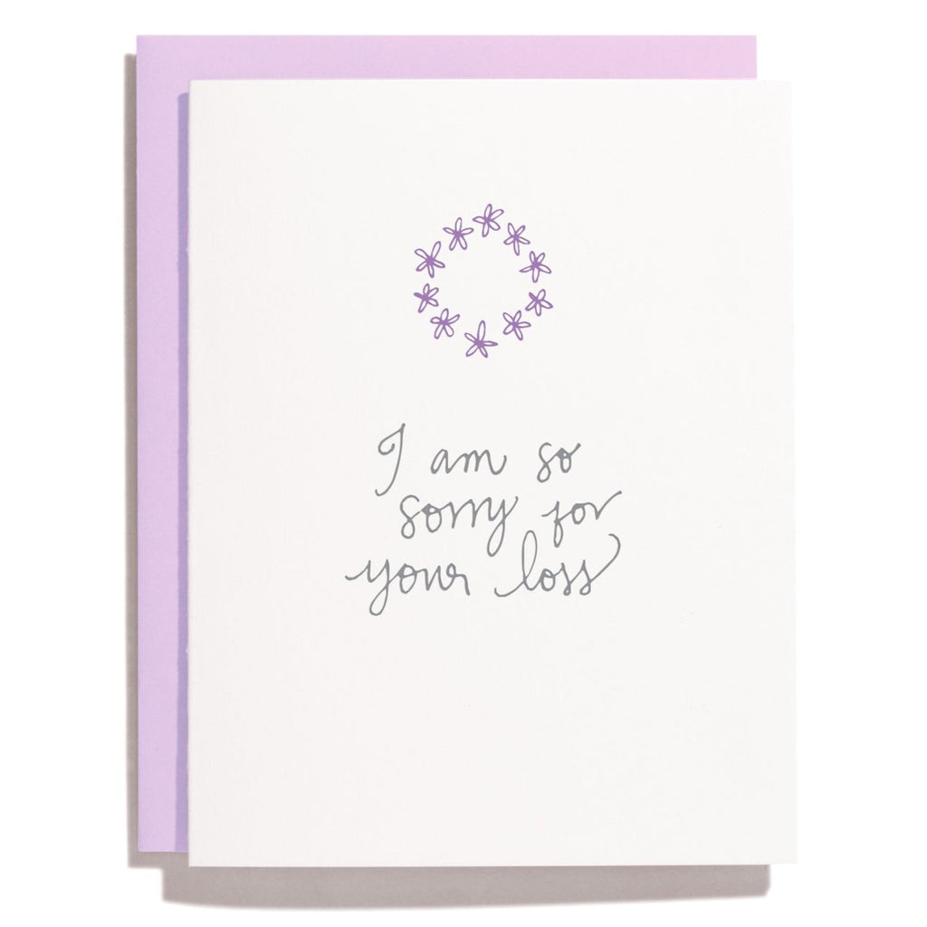 So Sorry For Your Loss Sympathy Card - Freshie & Zero Studio Shop