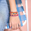 Tropical Stripe Confetti Beaded Bracelet Stack of 10 - Freshie & Zero Studio Shop
