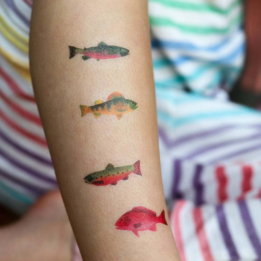 Gone Fishin' Temporary Tattoos: Yellow - Freshie & Zero Studio Shop