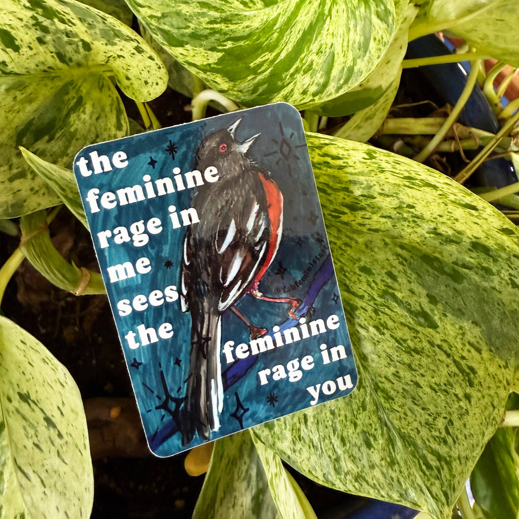 The Feminine Rage In Me Emotional Bird Vinyl Sticker - Freshie & Zero Studio Shop