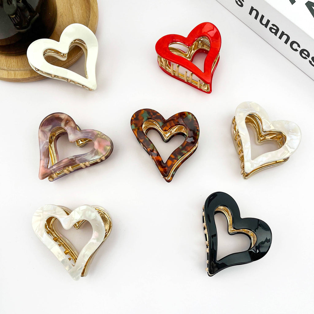 Metal Heart Shaped Claw Clips - Freshie & Zero Studio Shop