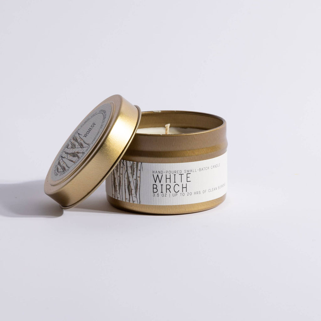 White Birch Tin Candle by Just Bee - Freshie & Zero Studio Shop