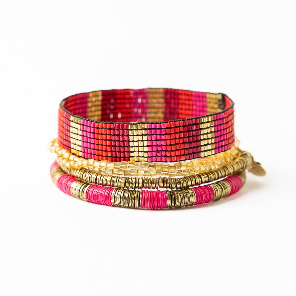Alex & Grace Hot Pink and Gold Bracelet Stack - Freshie & Zero Studio Shop