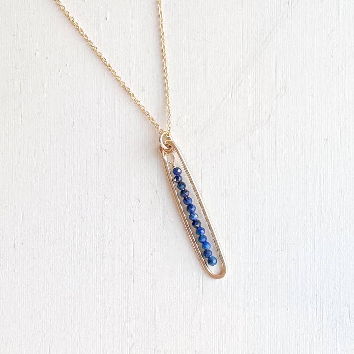lyric necklace with blue lapis - Freshie & Zero Studio Shop