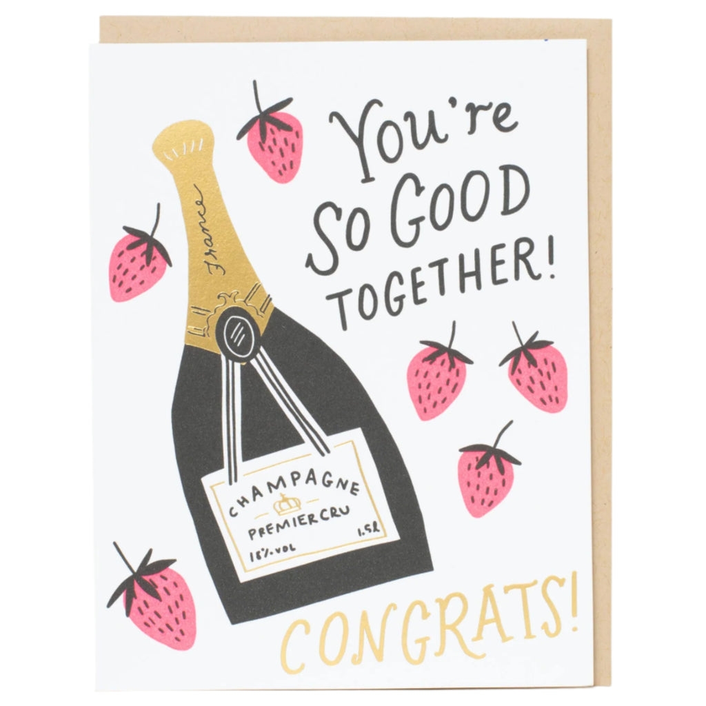 Champagne Congrats Wedding Card - Freshie & Zero Studio Shop