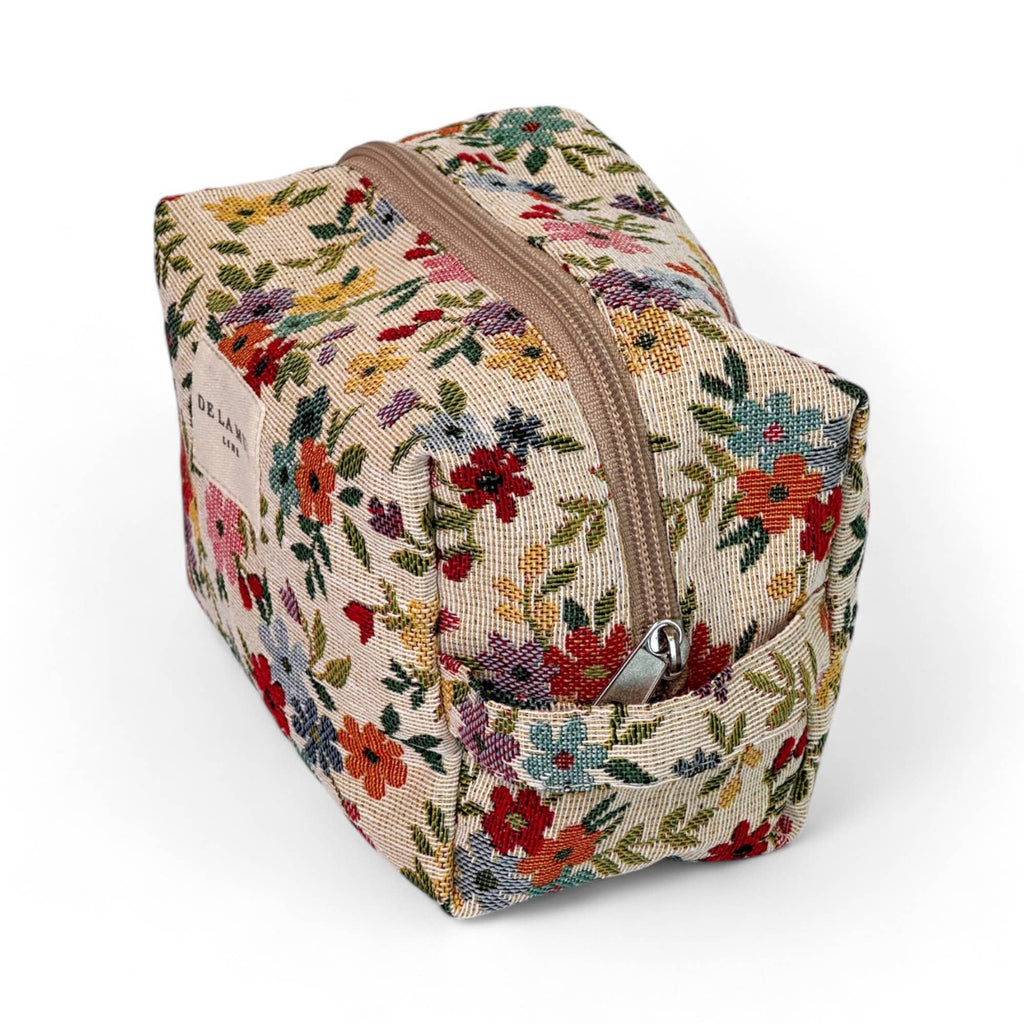 Squared Makeup Bag: Heritage Floral - Freshie & Zero Studio Shop