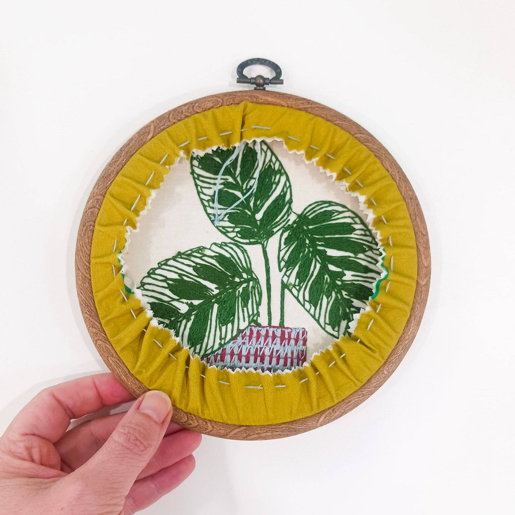Peacock Plant Embroidery kit - Freshie & Zero Studio Shop