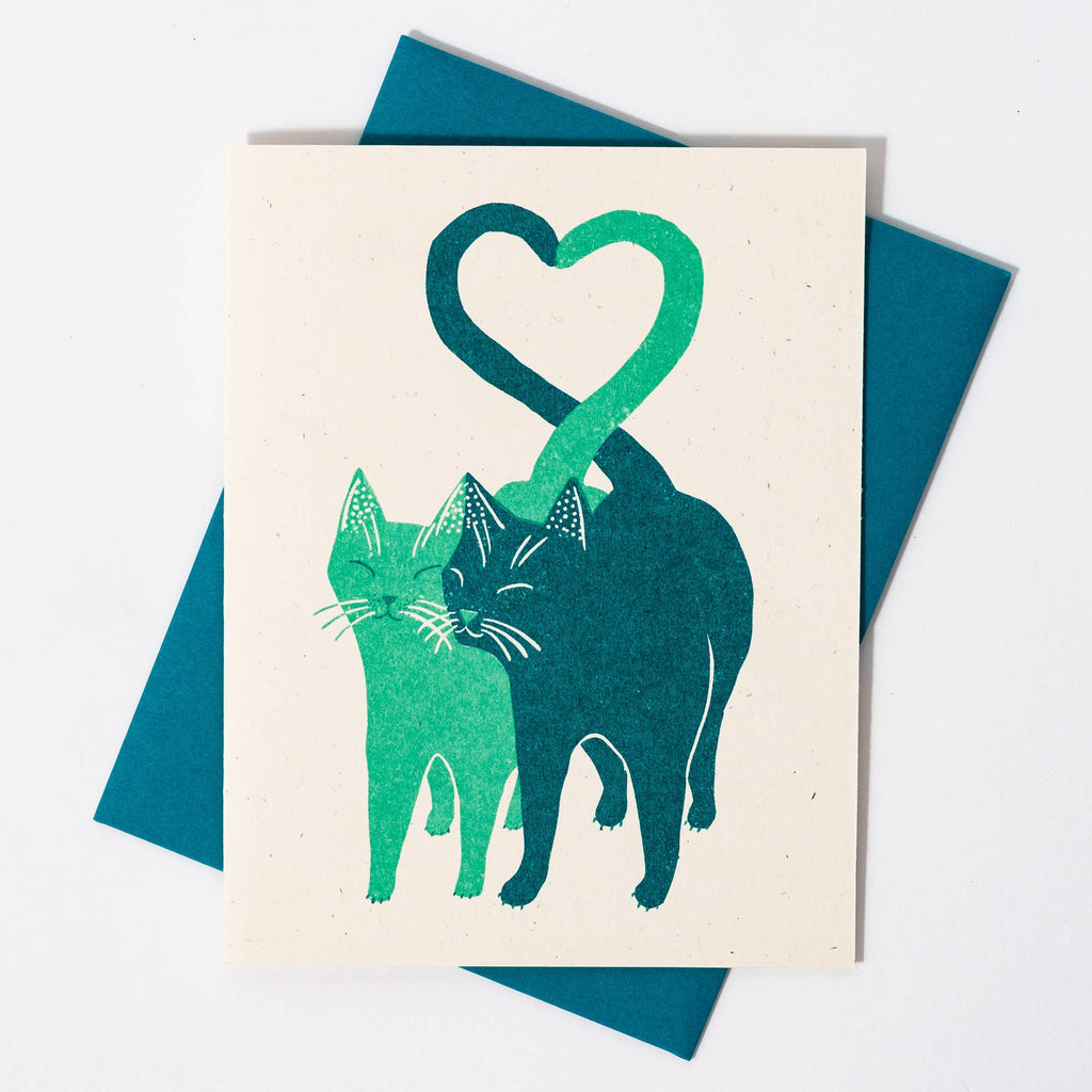 Love Cats - Risograph Card - Freshie & Zero Studio Shop