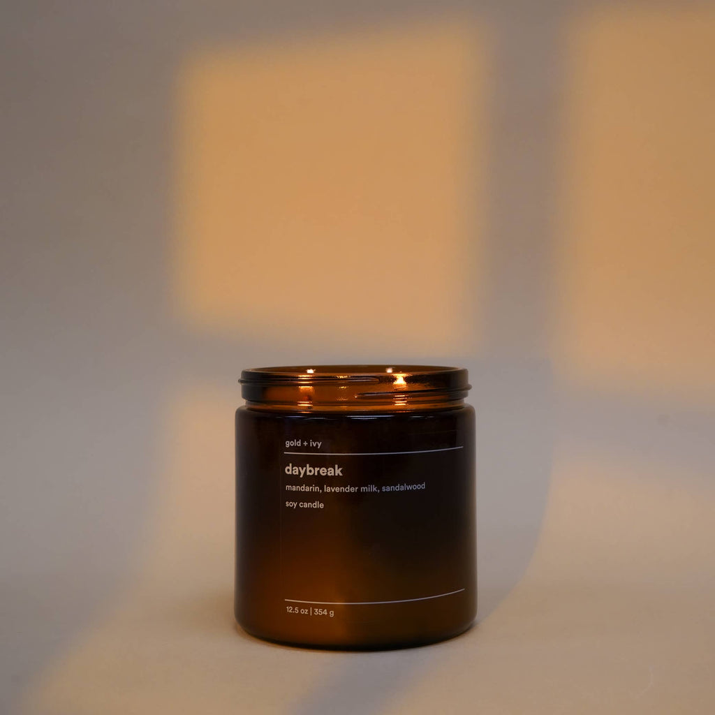Daybreak soy candle - mandarin, lavender milk, sandalwood - Freshie & Zero Studio Shop