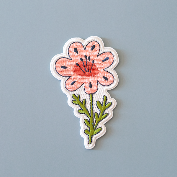 Iron-On Patch: Pink Flower - Freshie & Zero Studio Shop