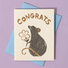 Congrats Rat - Risograph Card - Freshie & Zero Studio Shop