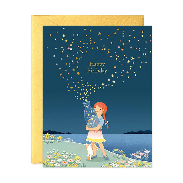 Star Bottle Birthday Greeting Card - Freshie & Zero Studio Shop