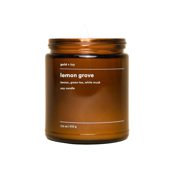 Lemon grove soy candle - lemon, green tea, white musk - Freshie & Zero Studio Shop