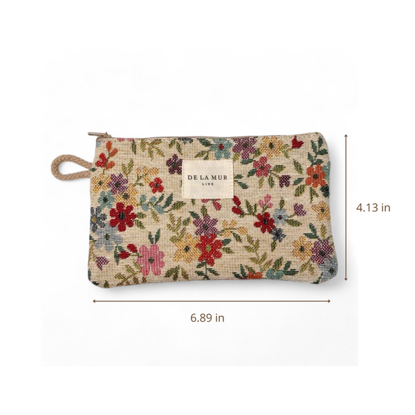 Small Makeup Bag: Floral Blum - Freshie & Zero Studio Shop