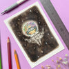 Spacegirl with Floral Helmet Mini Art Print - Freshie & Zero Studio Shop