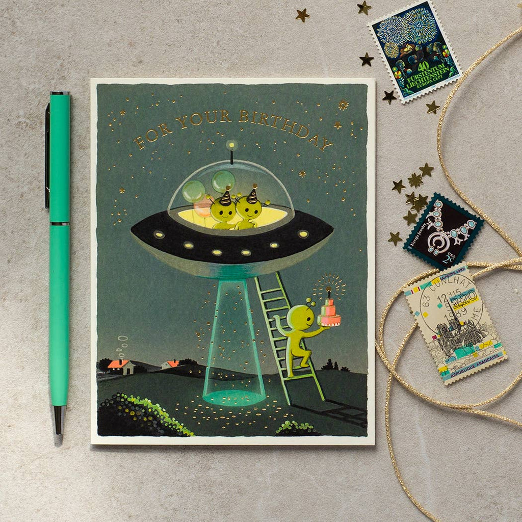Aliens Birthday Card - Freshie & Zero Studio Shop
