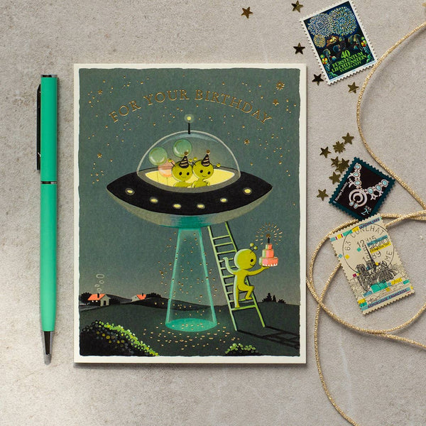 Aliens Birthday Card - Freshie & Zero Studio Shop