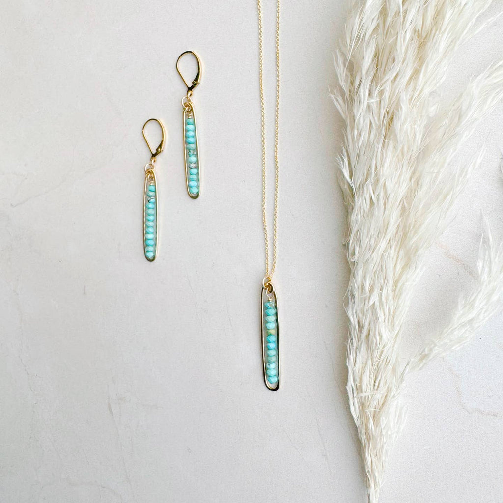 lyric necklace with turquoise - Freshie & Zero Studio Shop