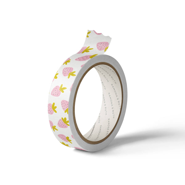 Pink Strawberries Washi Tape - Freshie & Zero Studio Shop