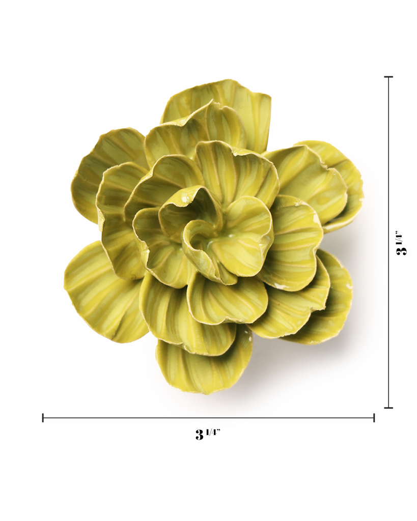English Garden Ceramic Wall Flower: 3.25" Chartreuse Primrose - Freshie & Zero Studio Shop